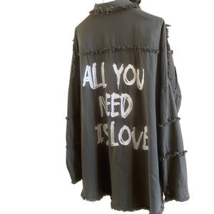 Elan Black Jacket with White Text